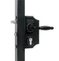 LAKY4040F2L9005VCAFA Малый накладной декоративный замок под квадратный профиль от 40 до 50 мм. RAL 9005