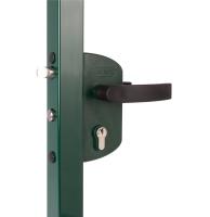 LAKZ4040P1L6005VCAP Накладной замок LOCINOX под квадратный профиль 40 мм, цвет RAL 6005.