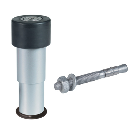 GATESTOP Отбойник нижний из алюминия с резиновым стопором